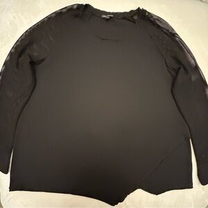 Lane Bryant Black Long Sleeve Detail Top